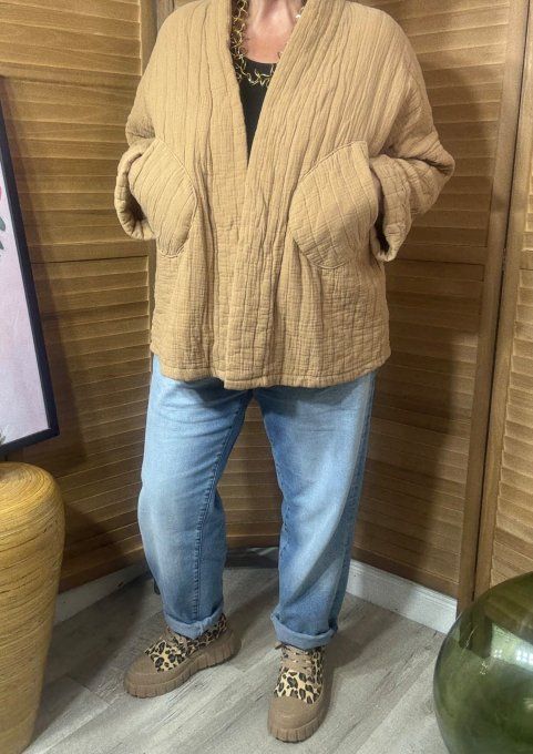 Veste matelassée coton camel douceur +++++ du 40 au 52 et même +