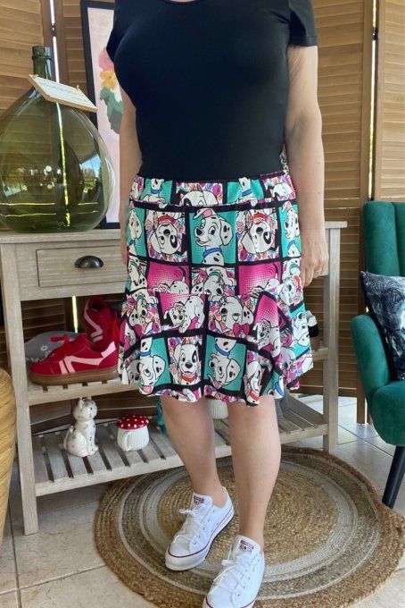 Jupe -short ample multicolore Les 101 Dalmatiens du 38 au 54