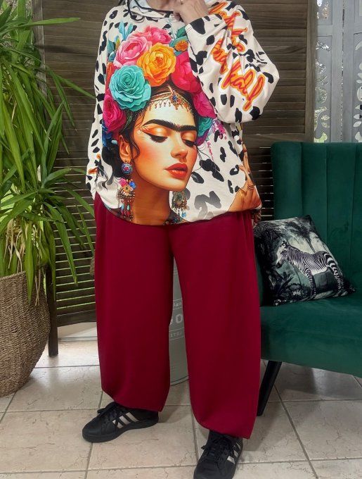 Pantalon Barrel Pants coupe dite "Balloon" grenat confort +++ du 38 au 52 