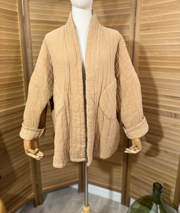 Veste matelassée coton camel douceur +++++ du 40 au 52 et même +