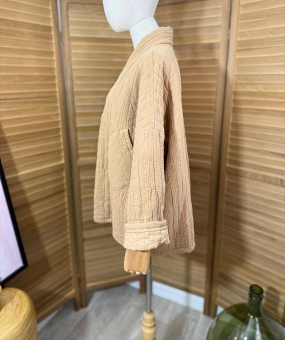 Veste matelassée coton camel douceur +++++ du 40 au 52 et même +