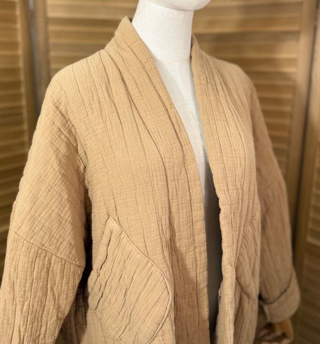 Veste matelassée coton camel douceur +++++ du 40 au 52 et même +