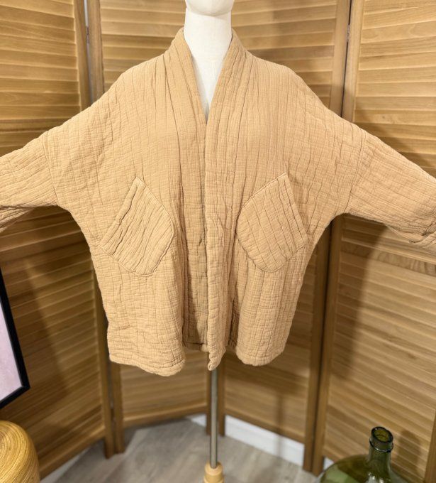Veste matelassée coton camel douceur +++++ du 40 au 52 et même +