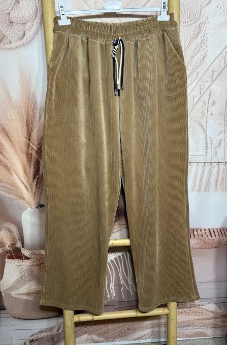 pantalon velours rayé façon jogg camel doublé confort ++++ du 40 au 50