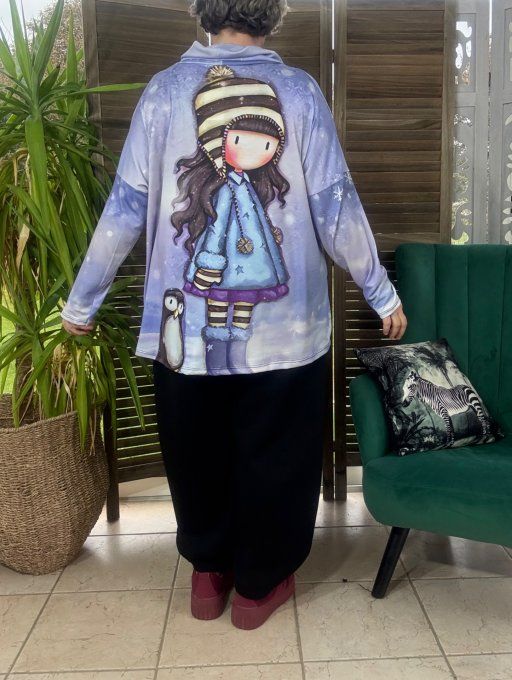 Top ample col bénitier Lilas Parme The Winter Gorjuss Doll du 42 au 54/56