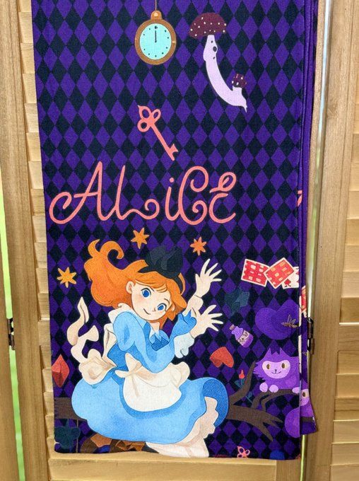 Grande écharpe sans laine double épaisseur 2 faces Alice au Pays des Merveilles douceur ++