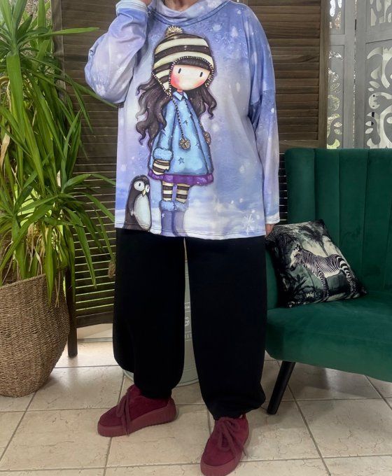 Top ample col bénitier Lilas Parme The Winter Gorjuss Doll du 42 au 54/56