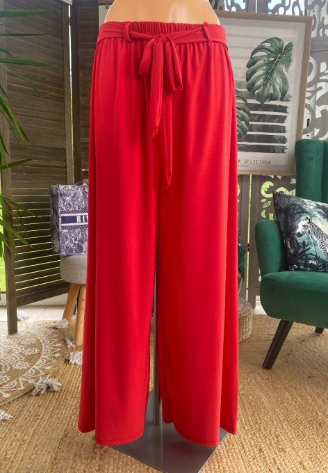 Pantalon Palazzo rouge ample confort ++++ du 40 au 50