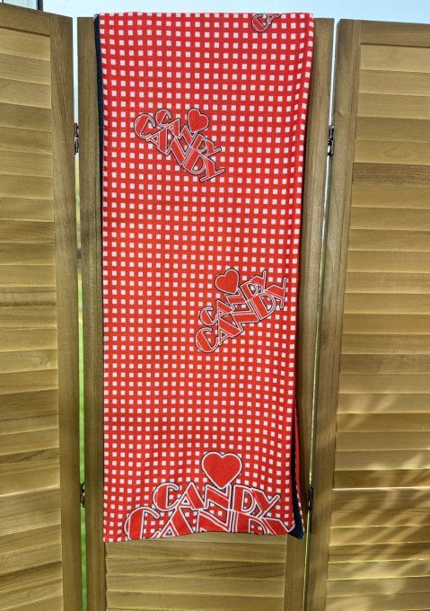 Grande écharpe sans laine double épaisseur 2 faces Au Pays de Candy douceur ++ 