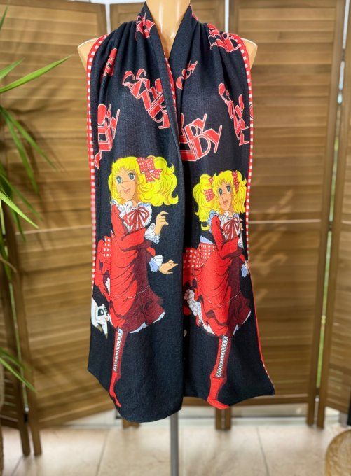 Grande écharpe sans laine double épaisseur 2 faces Au Pays de Candy douceur ++ 