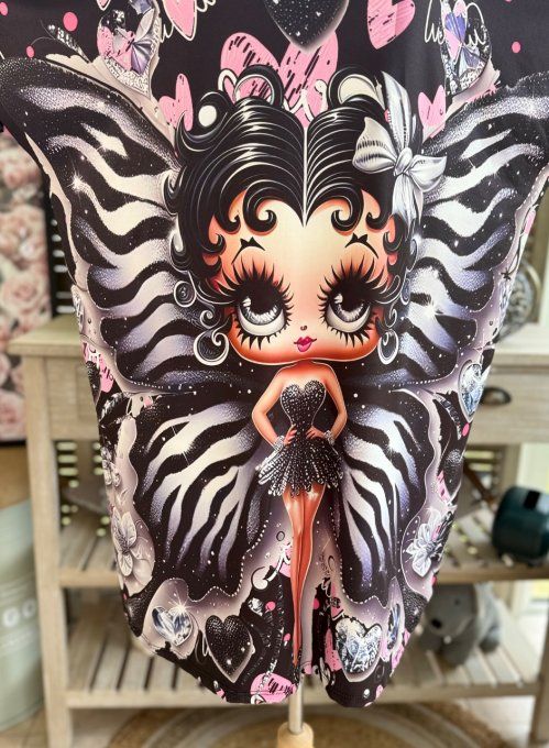 Tunique longue ou robe courte noire Betty Boop Show Girl du 40 au 50/52   