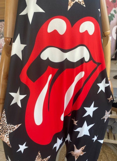 Combinaison salopette noire Rock The Rolling Stones  du 38 au 52 