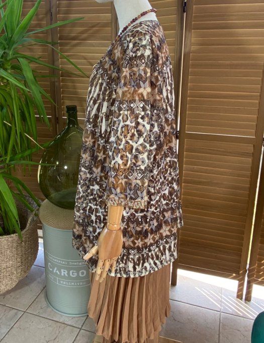 Veste en dentelle camaieu Camel, choco et beige Esprit Savane du 36 au 48 et même + 