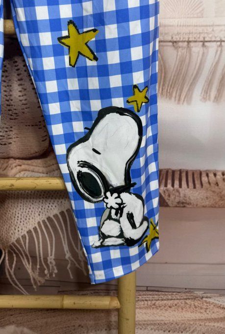 pantalon jogg dit "magique" carreaux Snoopy aux étoiles confort ++++ du 40 au 50  