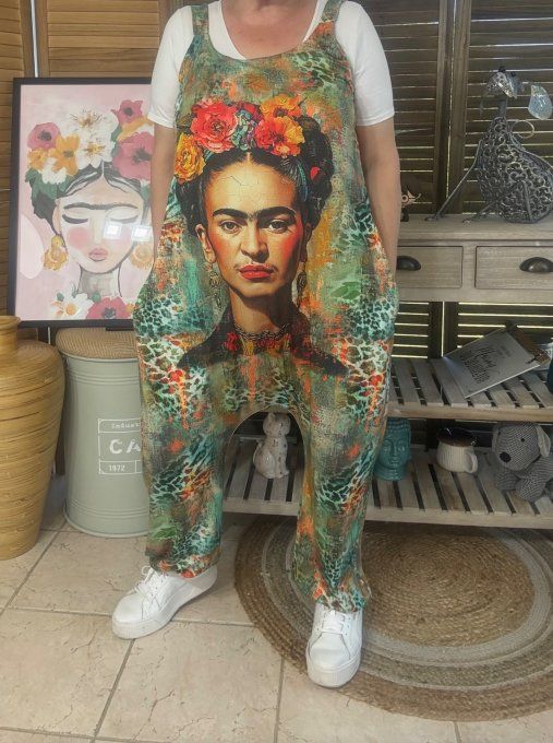 Combinaison salopette multicolore Frida Kahlo du 38 au 52  