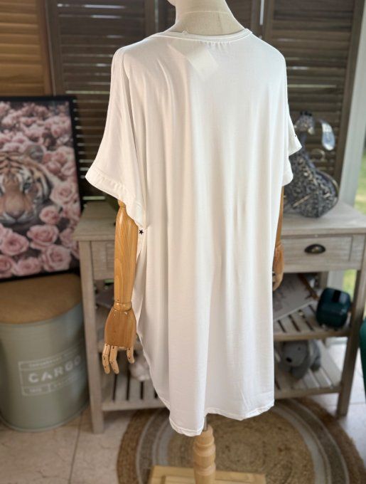 Tunique longue ou robe courte blanche étoiles Snoopy Adventure du 40 au 50/52 