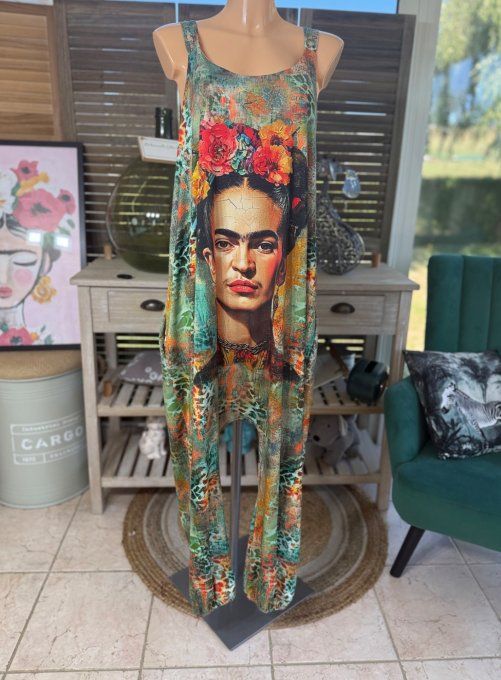 Combinaison salopette multicolore Frida Kahlo du 38 au 52  
