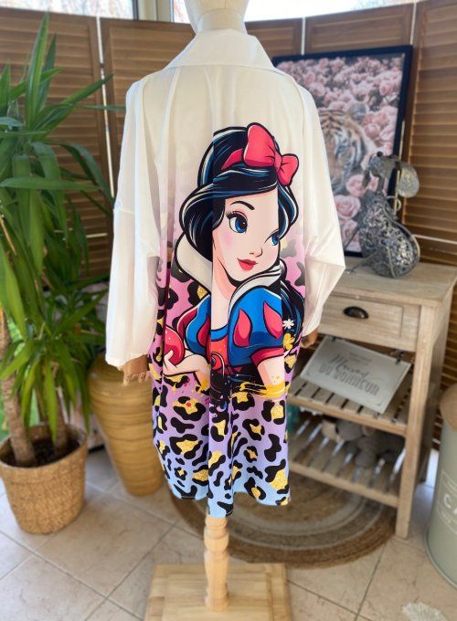 Robe chemise oversize Léopard multicolore Blanche-Neige du 42 au 52/54 