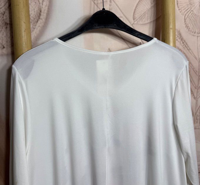 Top trapèze blanc manches longues Frida Kahlo Woman & Red Apple du 40 au 54/56 