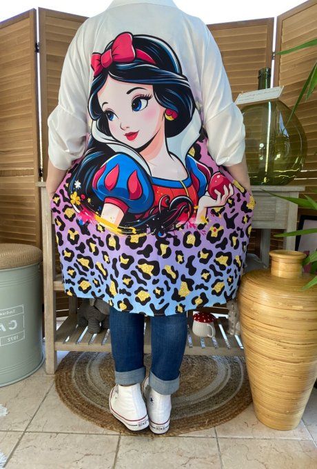Robe chemise oversize Léopard multicolore Blanche-Neige du 42 au 52/54 