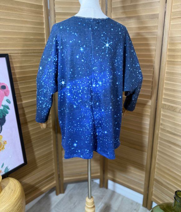 Pull fin ample bleu nuit La Fée Clochette douceur +++ du 40 au 52