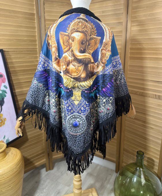 Etole triangle Ganesh Sagesse & Chance polaire noire franges du 38 au 54/56 et + - 