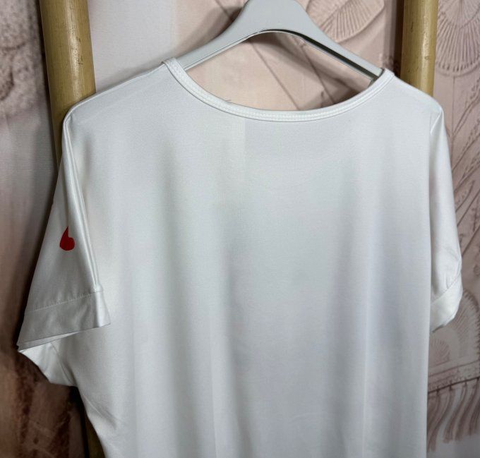 Tee-shirt ample blanc manches courtes La Fillette et ses chats du 40 au 50/52