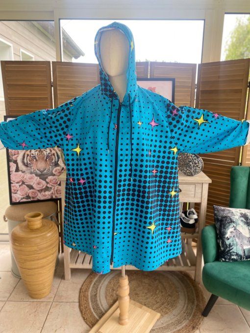 Coupe-vent imperméable à capuche oversize bleu Snoopy in Love du 42 au 52/54