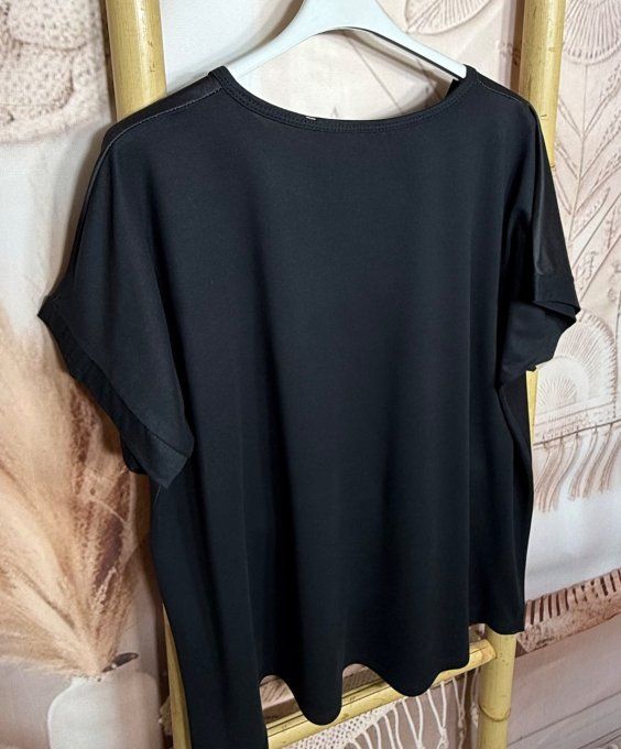 Tee-shirt ample noir manches courtes Winnie L'Ourson Cartoon du 40 au 50/52  