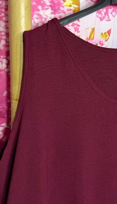 Blouse oversize Lie de Vin croisée dans le dos sans manches douceur +++ du 38 au 50/52 