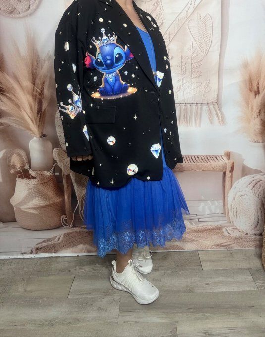 Veste blazer noire Queen Stitch & Diamonds du 42 au 52 et même + 