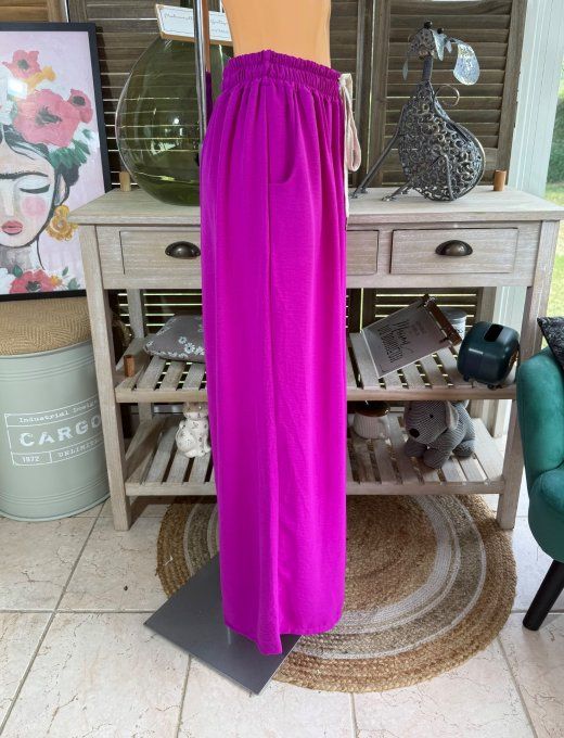 pantalon Palazzo Aubergine clair viscose ceinture ajustable confort ++++ du 38 au 52 