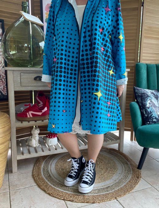 Coupe-vent imperméable à capuche oversize bleu Snoopy in Love du 42 au 52/54