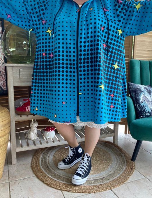 Coupe-vent imperméable à capuche oversize bleu Snoopy in Love du 42 au 52/54