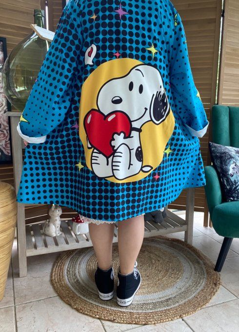 Coupe-vent imperméable à capuche oversize bleu Snoopy in Love du 42 au 52/54