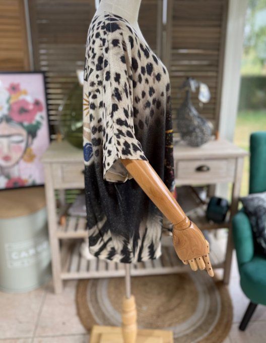 Top lurex beige pailleté doré Mickey Mouse Rétro du 40 au 52/54