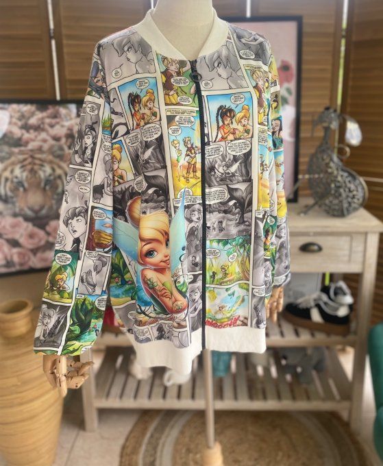 Blouson fin bombers ample effet BD Comics La Fée Clochette du 40 au 50 et même + 