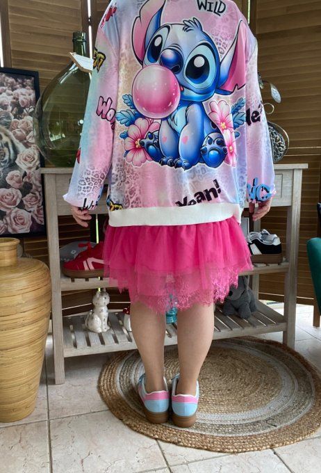 Blouson fin bombers ample multicolore Stitch Bubble du 40 au 50 et même + 