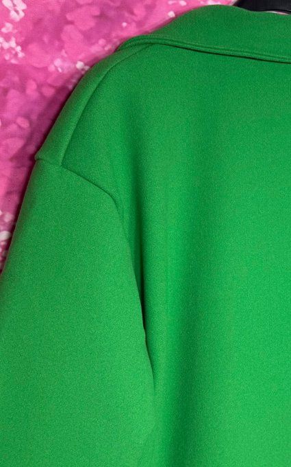 Manteau SANS LAINE long Vert Andalou TOUT DOUBLÉ confort +++ du 38 au 48/50 et même +