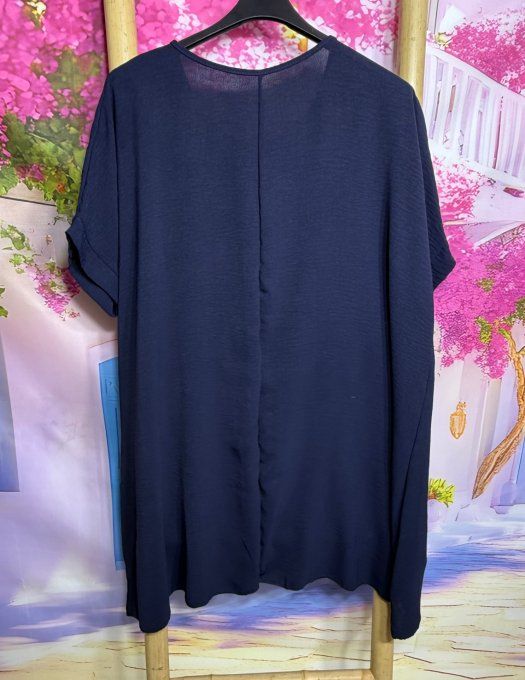 Tunique trapèze oversize Marine Good Day La Mode léopard argenté du 42 au 54