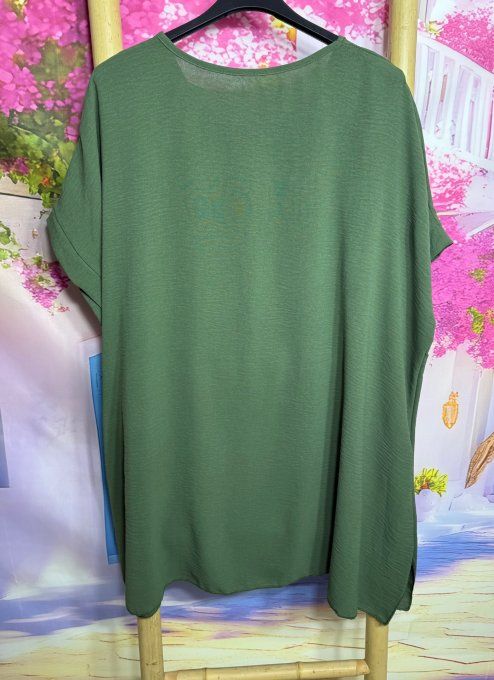 Tunique trapèze oversize Kaki Good Day La Mode léopard argenté du 42 au 54 