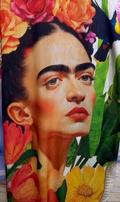 Robe longue oversize lin manches courtes crème Frida Kahlo & Les Tigres du 42 au 52  
