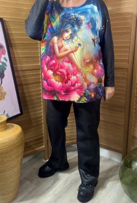 Pull fin ample multicolore La Fée Papillon douceur +++ du 40 au 52 