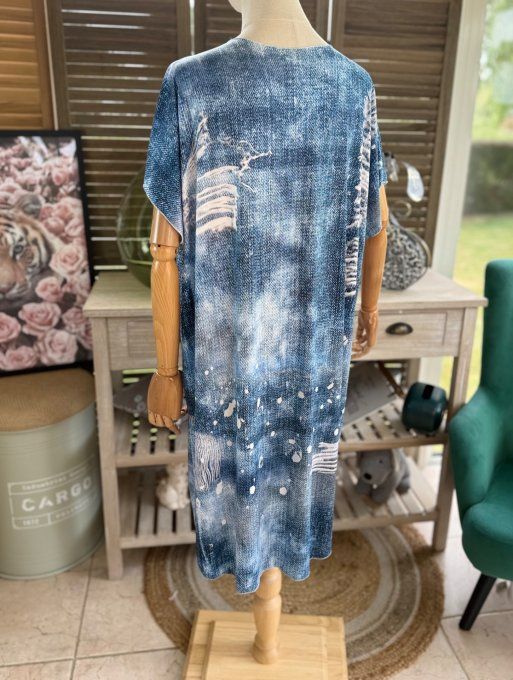 Robe courte ou tunique longue effet jeans Snoopy Rainbow du 42 au 52 