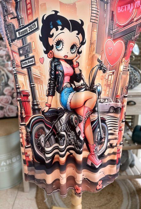 Robe courte ou tunique longue multicolore Betty Boop Bikeuse du 42 au 52 