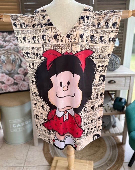 Robe courte ou tunique longue effet BD Comics Mafalda du 42 au 52 