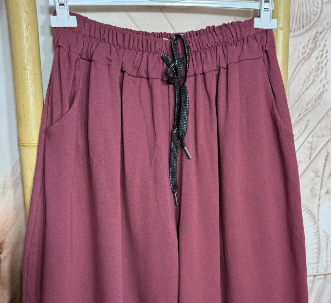 pantalon Palazzo Terracotta cuisses larges taille élastiquée confort +++ du 40 au 54/56