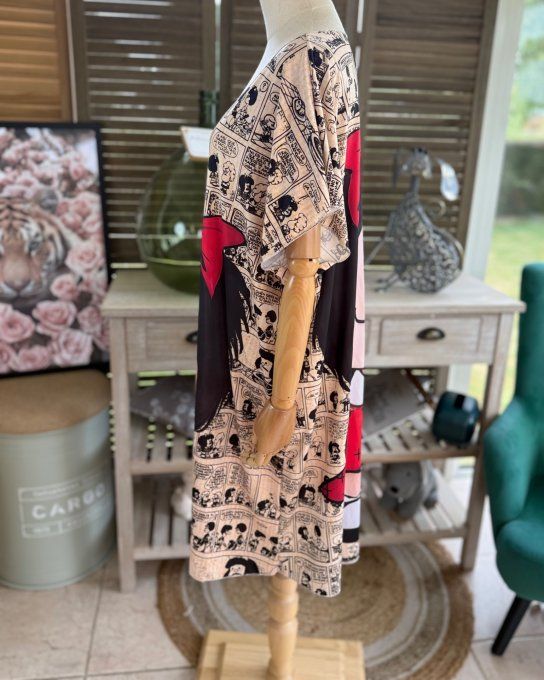 Robe courte ou tunique longue effet BD Comics Mafalda du 42 au 52 
