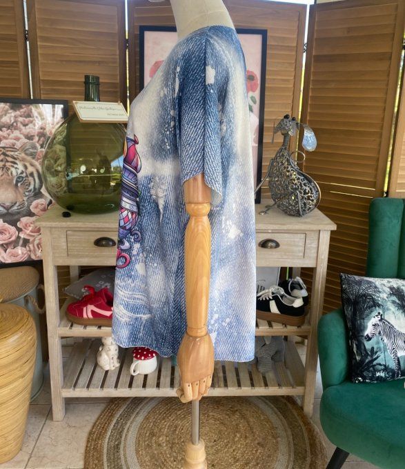 Top fin ample effet jeans délavé Alice au Pays des Merveilles du 40 au 52  