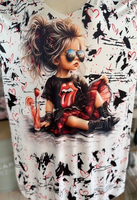 Robe courte ou tunique longue écrue La Fillette Fashion Rock du 42 au 52